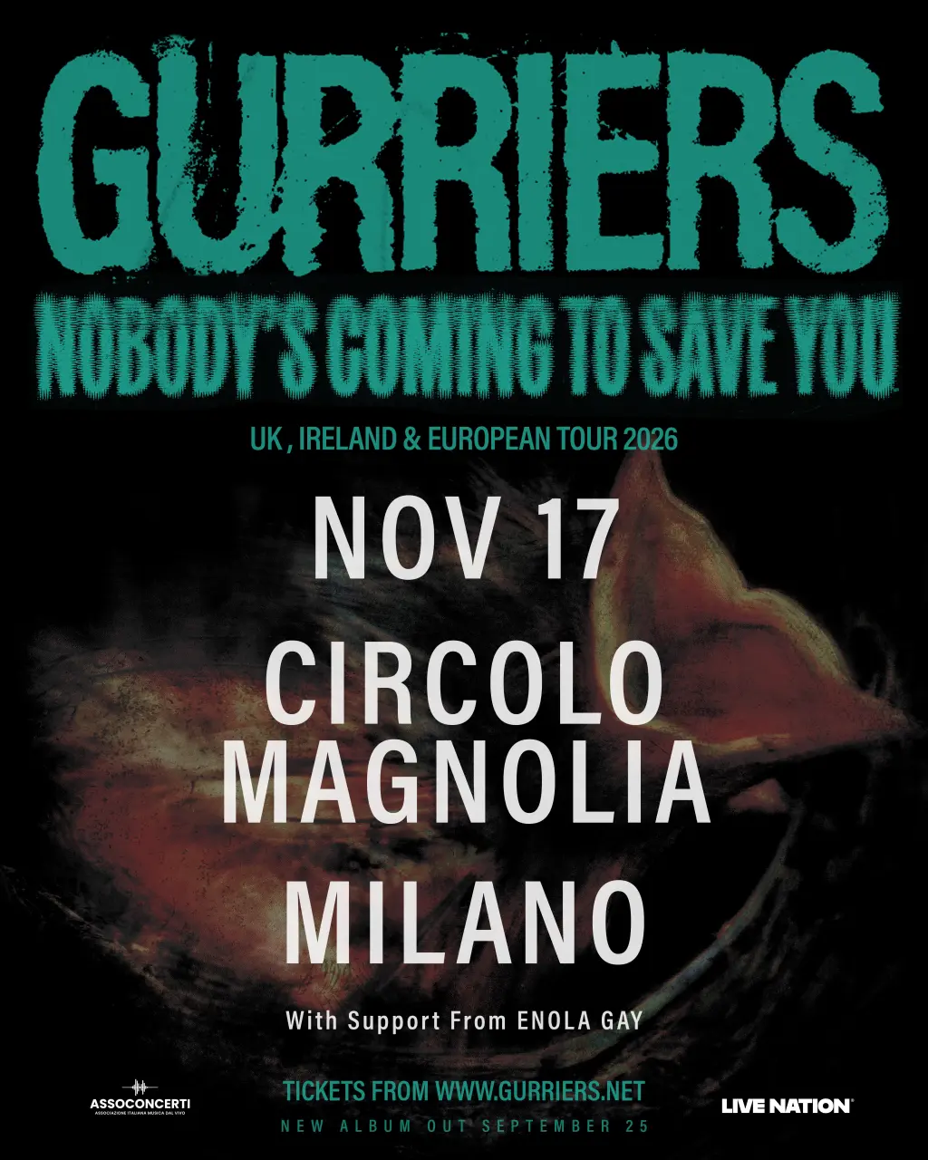 GURRIERS en concert à Milan en novembre (Infos et Billets)